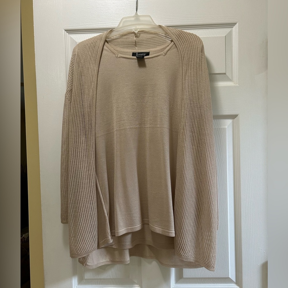 Jenny 2 piece beige cardigan set; Never worn